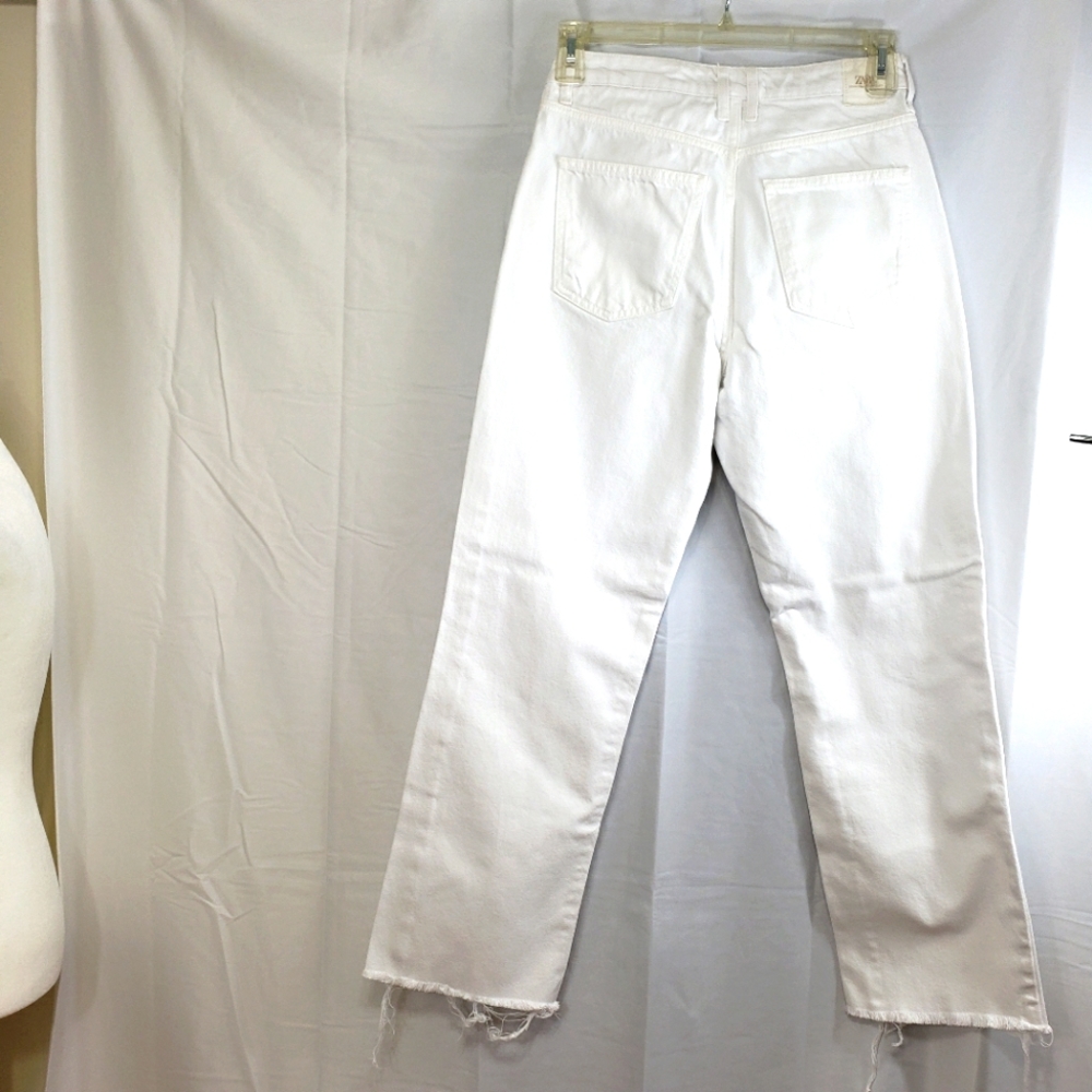 Zara Cream Straight Leg Pants - Picture 3 of 8